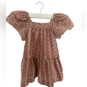 Zara Kids Casual Dress in Rust and White